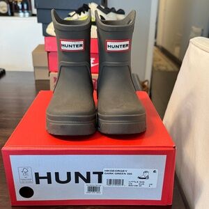 Hunter Kids Olive Green Rain Boots